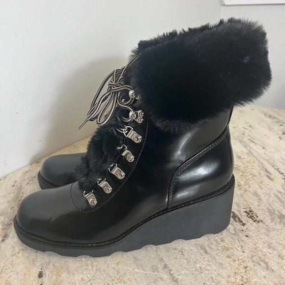 INC INTERNATIONAL CONCEPTS HANNIA WEDGE‎ BOOTIES IN BLACK NWOB WOMEN'S SIZE 10 - Picture 2 of 14